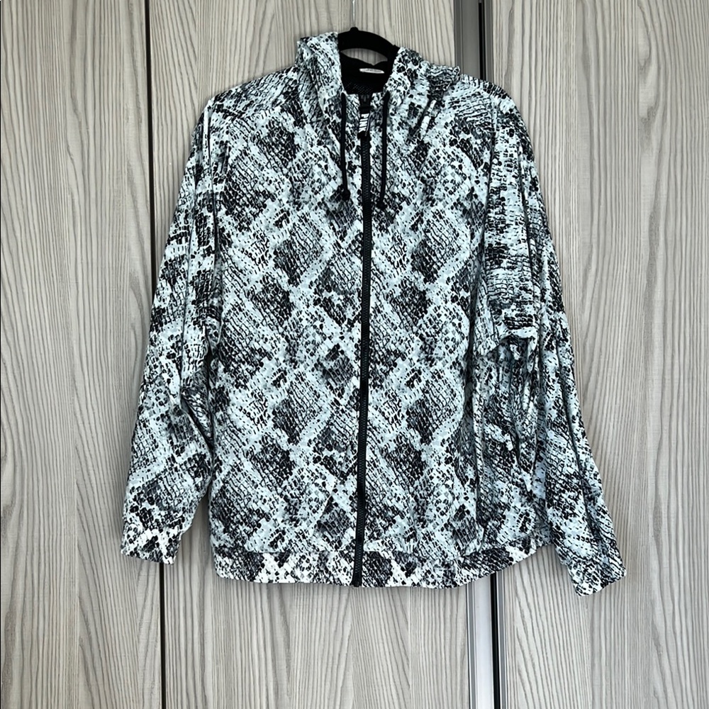 PINK Victoria's Secret Black and White Python Print Bomber Jacket